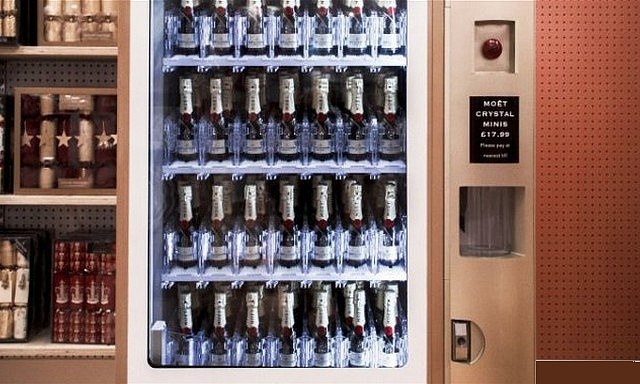 Champagne vending machines in major hotels
