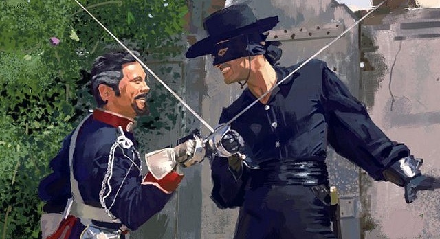 Zorro falls the mask and still not a wrinkle